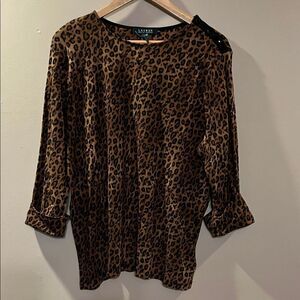 Lauren Ralph Lauren Animal Print Blouse - Brown and Black